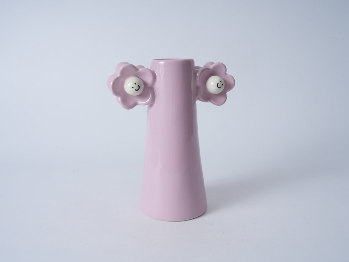 Purple Smiling Flower Vase – Large