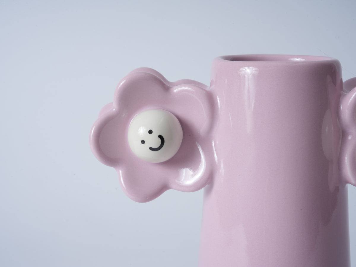 Purple Smiling Flower Vase – Large