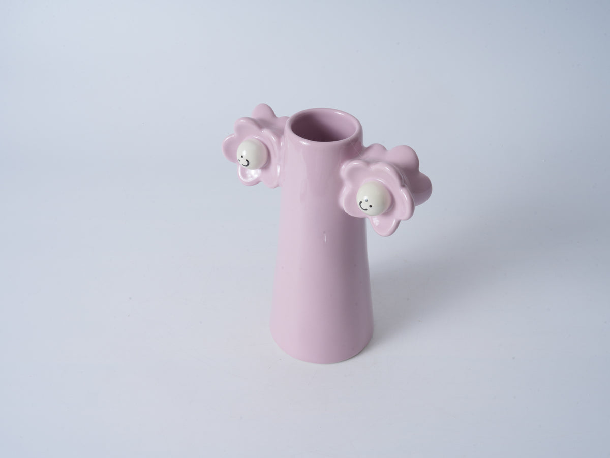 Purple Smiling Flower Vase – Large