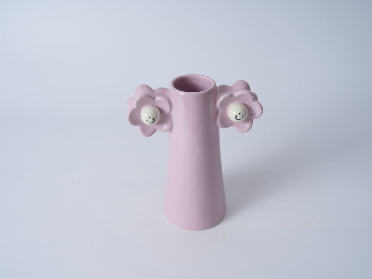 Purple Smiling Flower Vase – Large