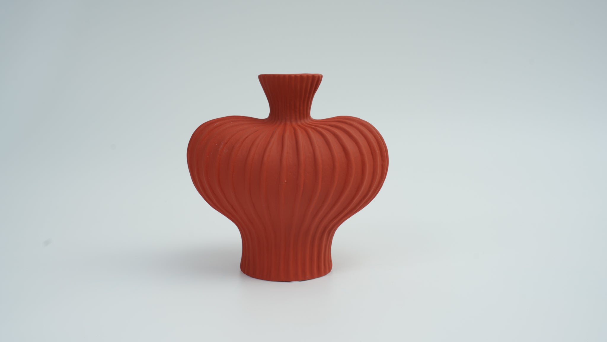 Lantern Fruit Vase – Matte Spicy Red, Small