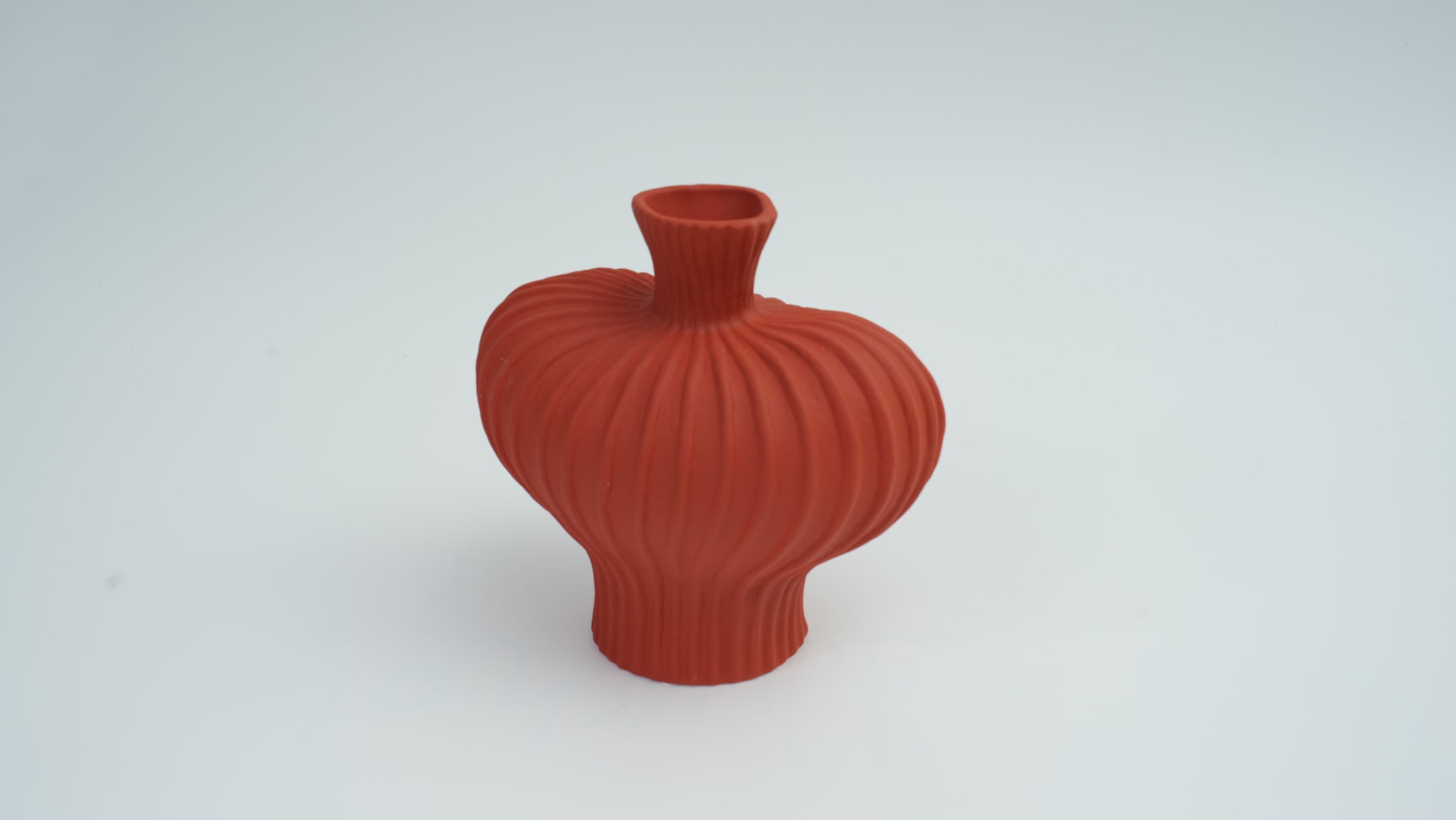 Lantern Fruit Vase – Matte Spicy Red, Small