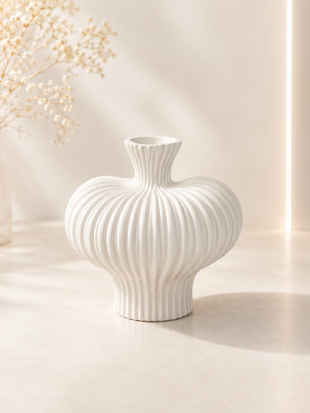 Unglazed White Lantern Husk Vase – Smalll