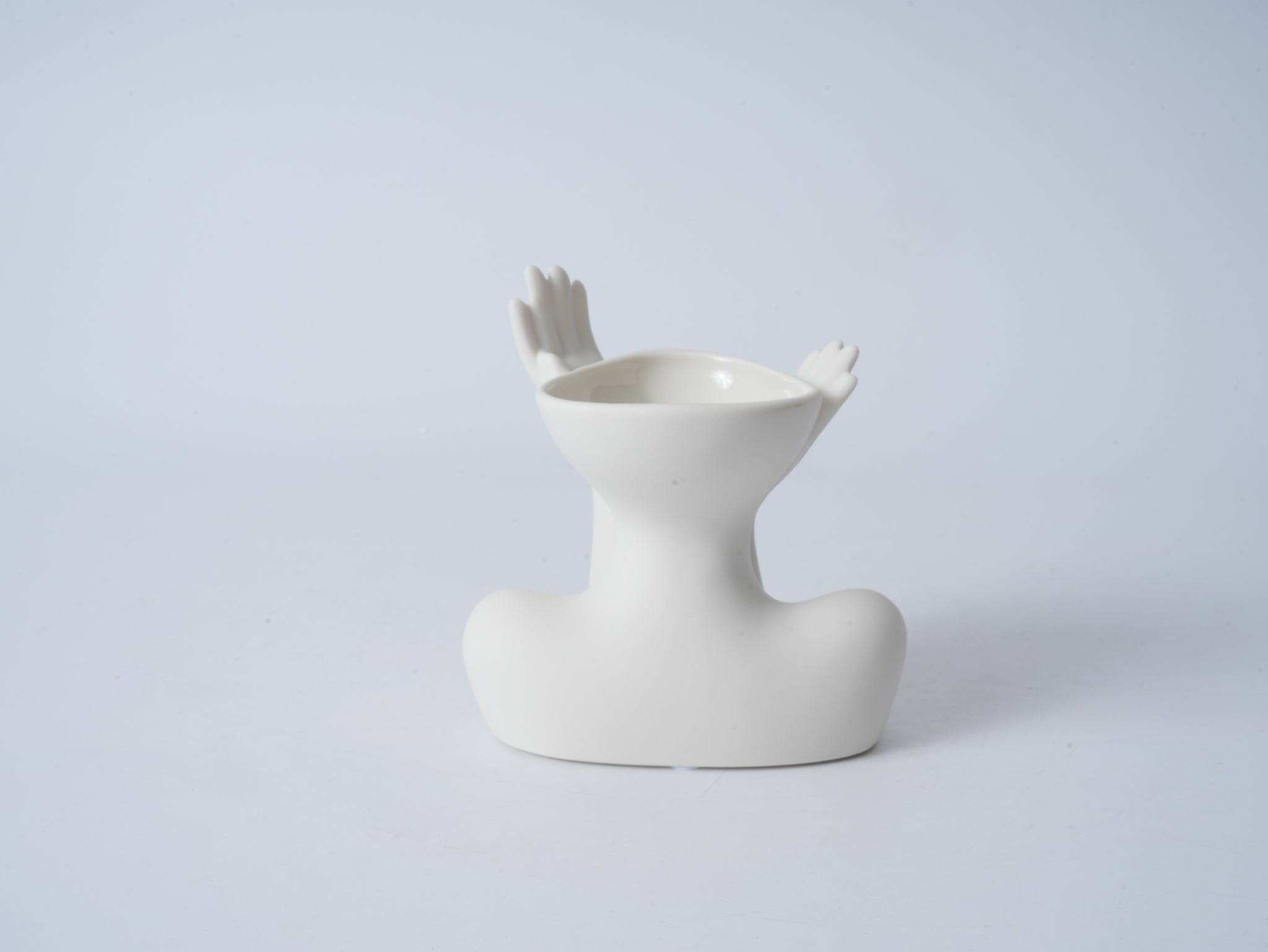 Half-Body Figurative Vase – Unglazed “Chin-in-Hand” Pose