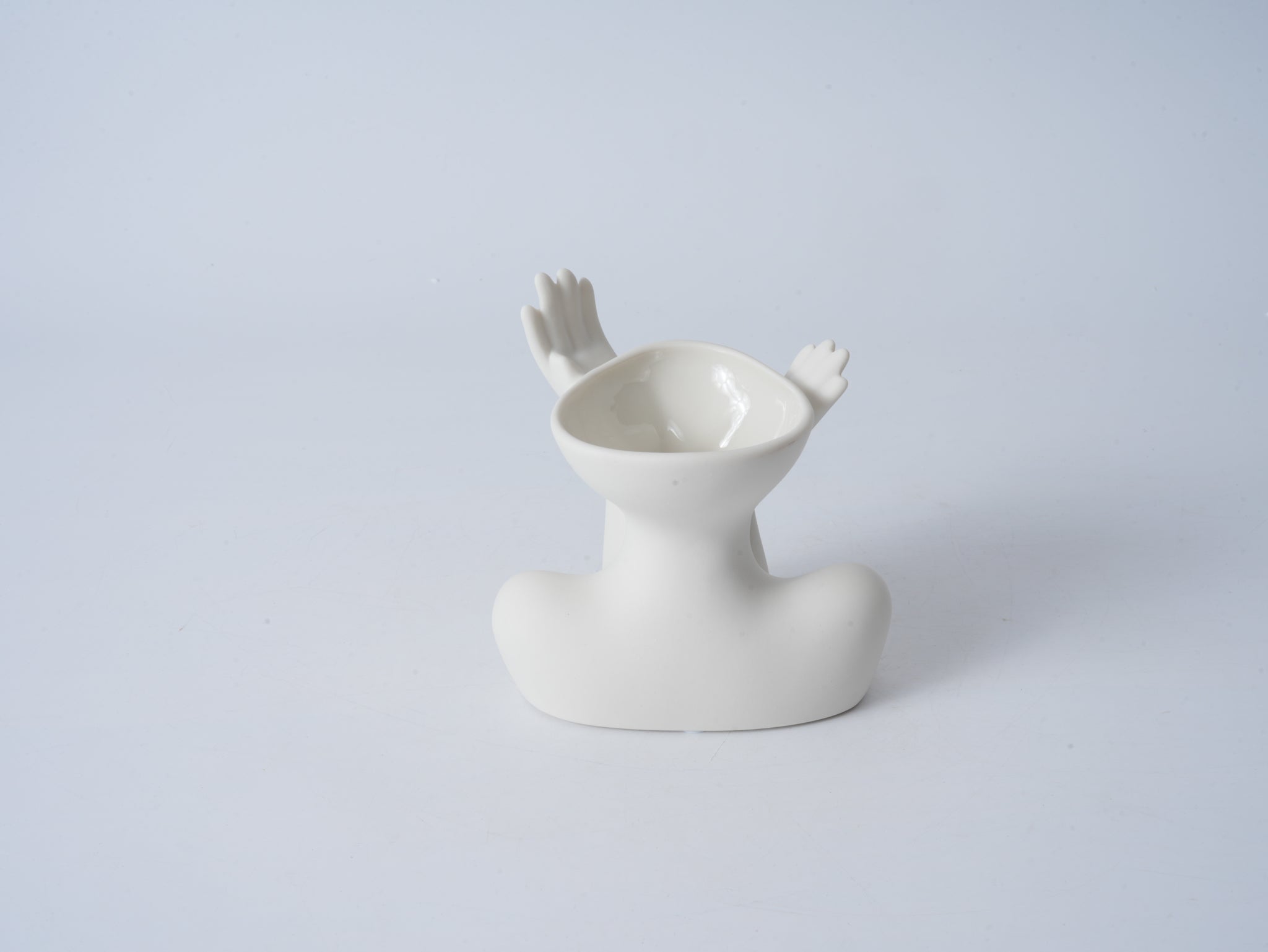 Half-Body Figurative Vase – Unglazed “Chin-in-Hand” Pose