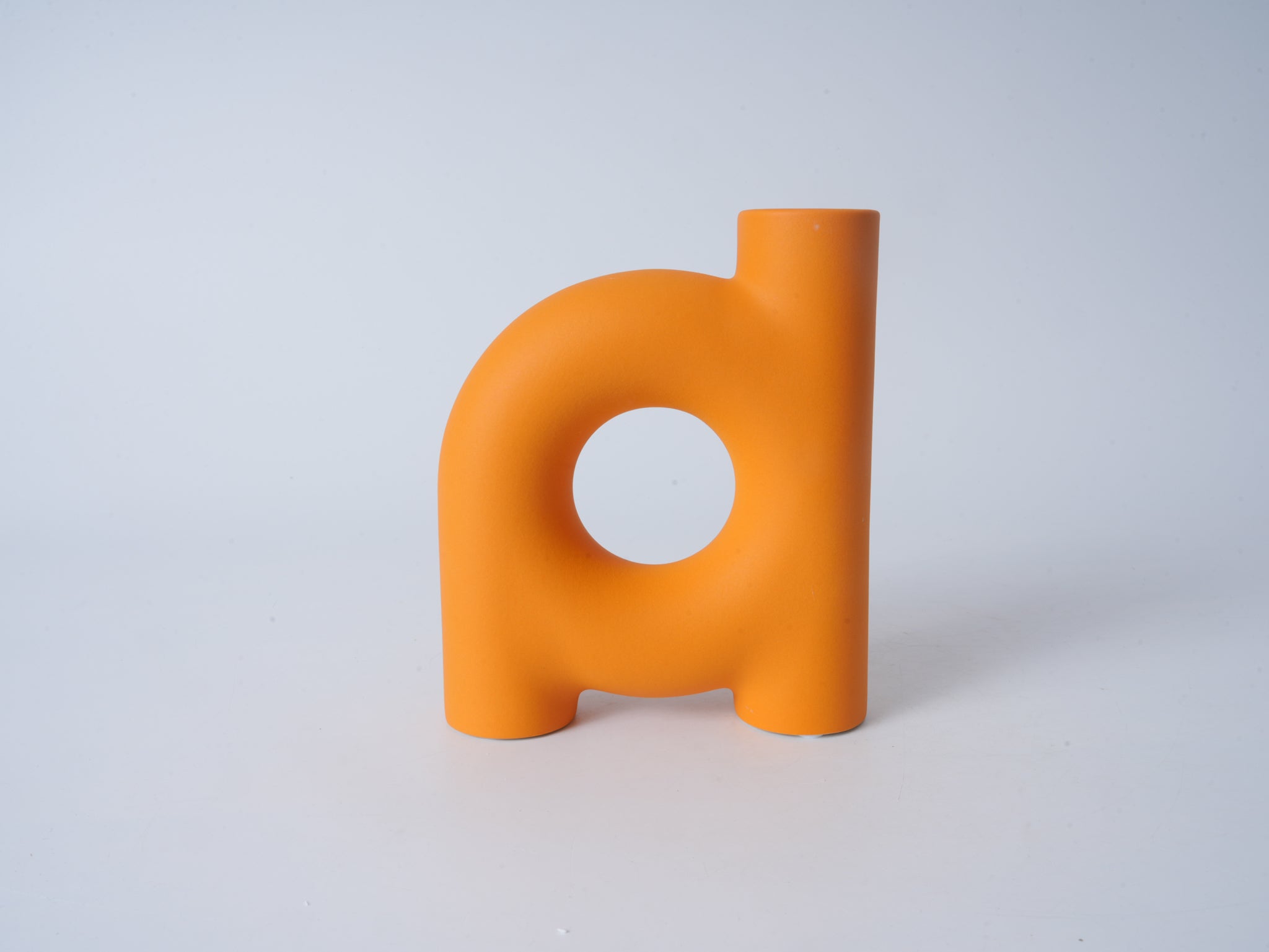 Tube-Shaped Vase D, Matte Gold Block Color