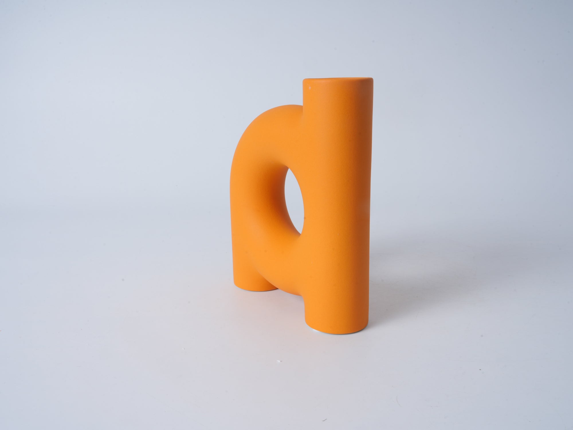 Tube-Shaped Vase D, Matte Gold Block Color