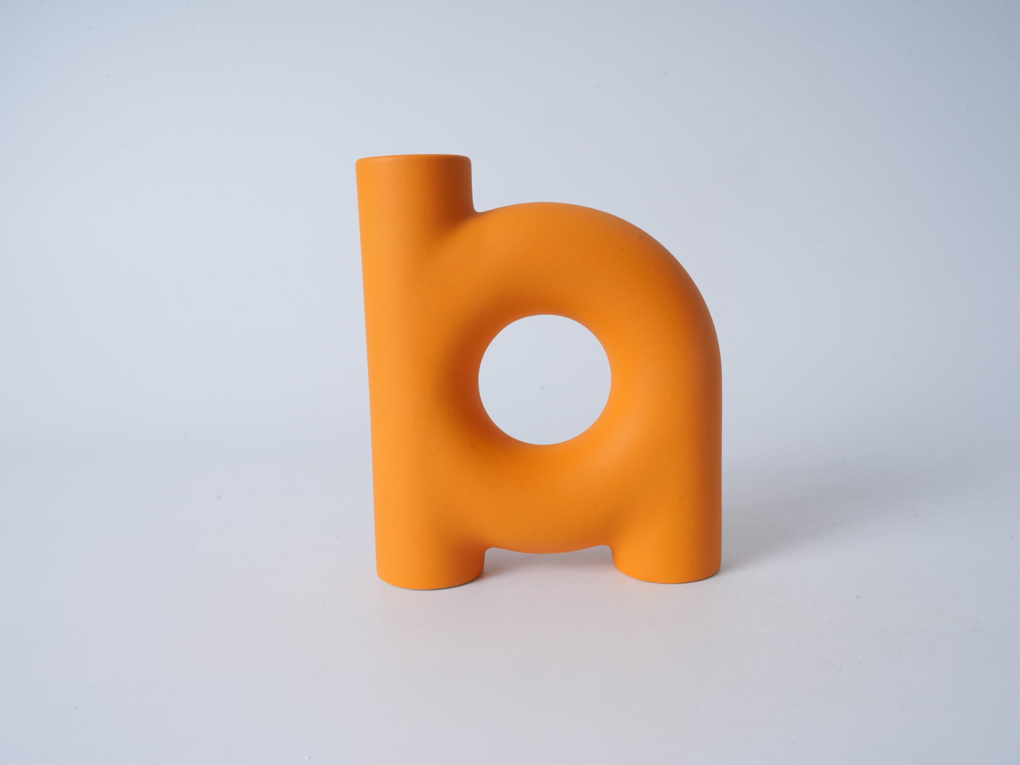 Tube-Shaped Vase D, Matte Gold Block Color