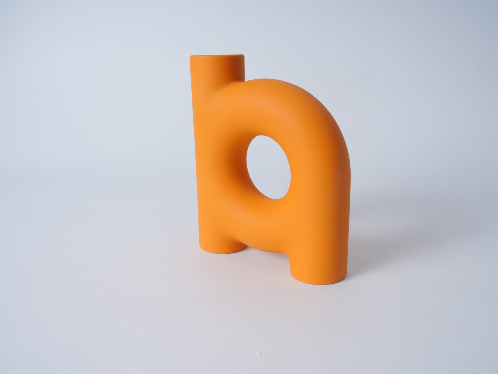 Tube-Shaped Vase D, Matte Gold Block Color