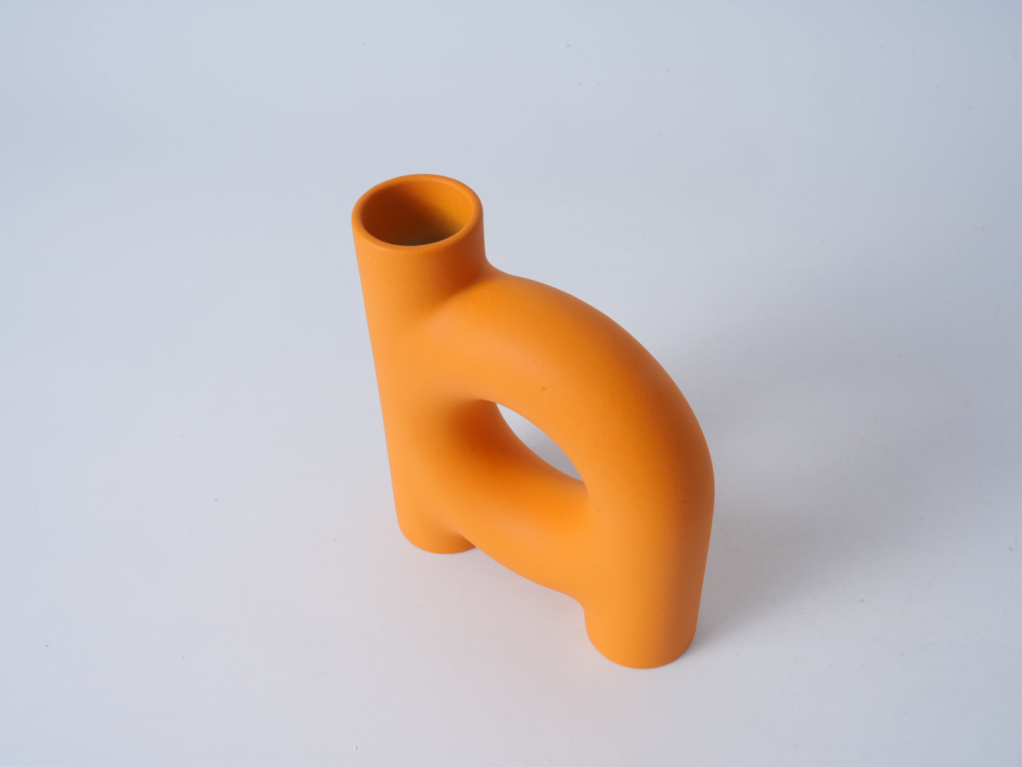 Tube-Shaped Vase D, Matte Gold Block Color