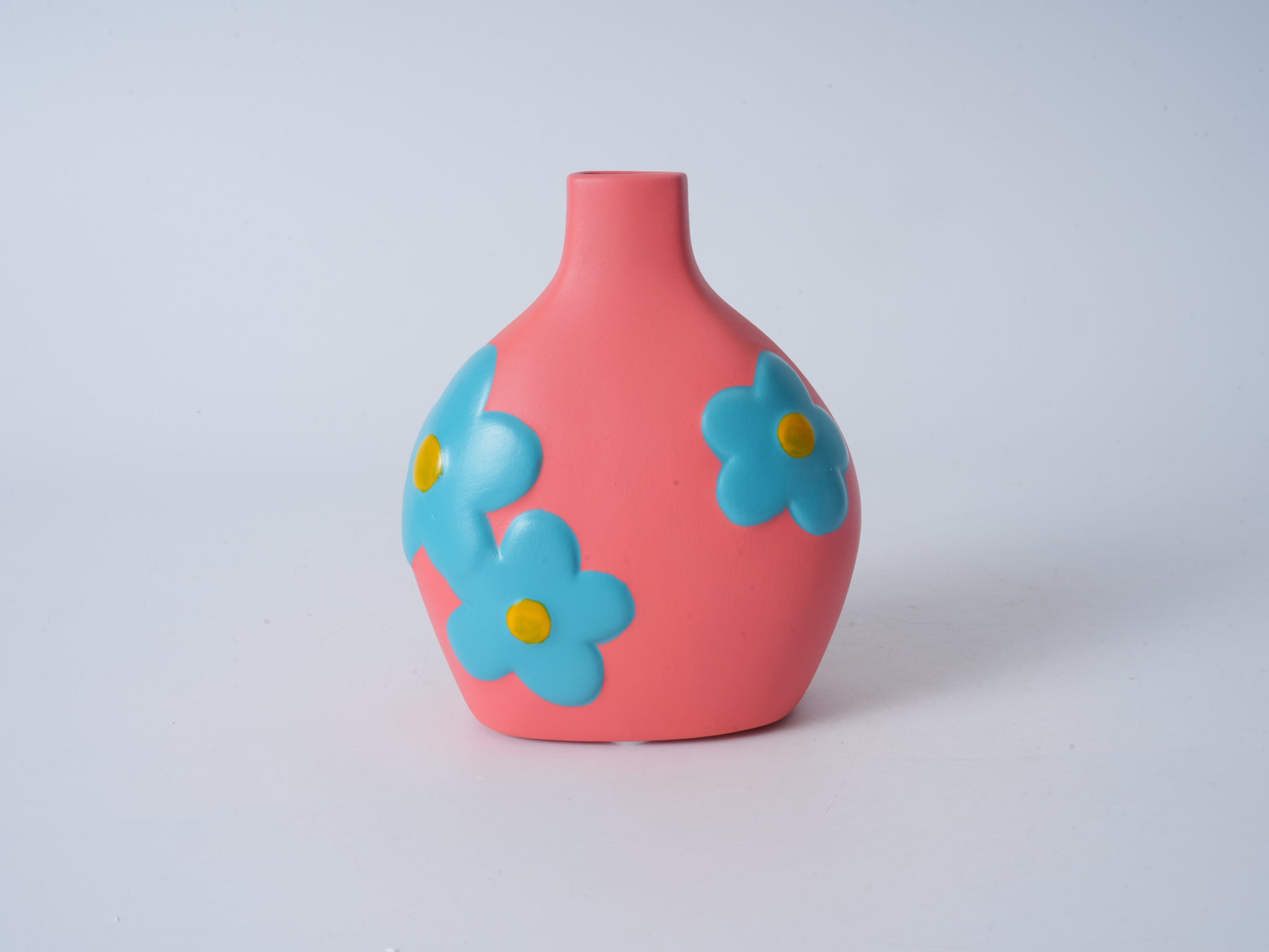 Hand-Painted Ceramic Vase, Rouge Pink
