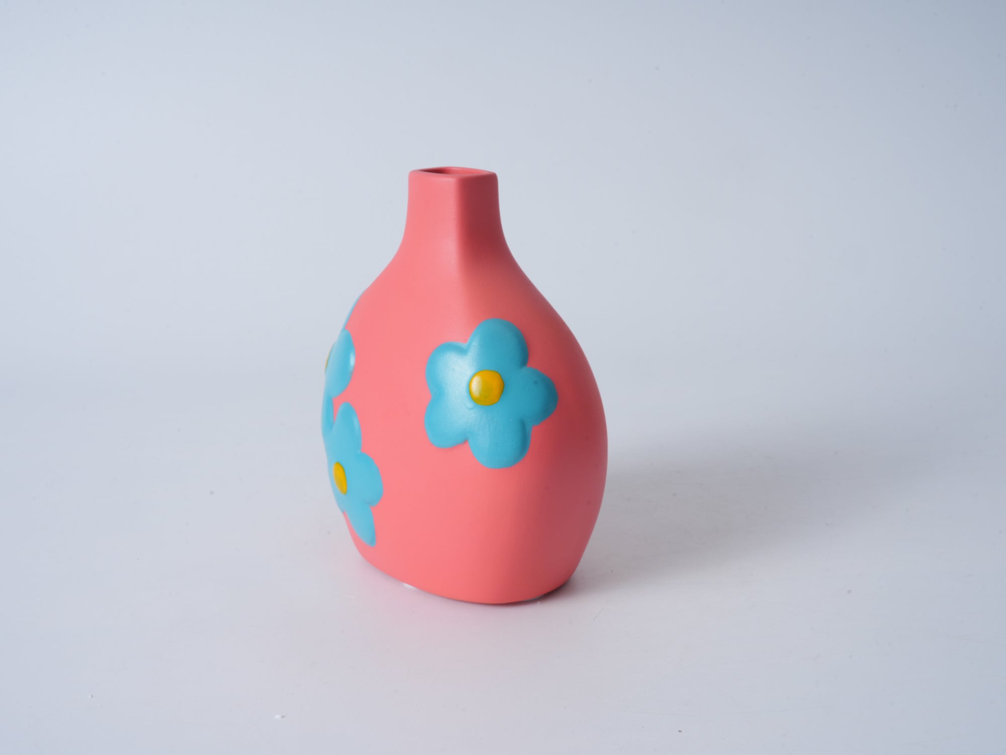 Hand-Painted Ceramic Vase, Rouge Pink