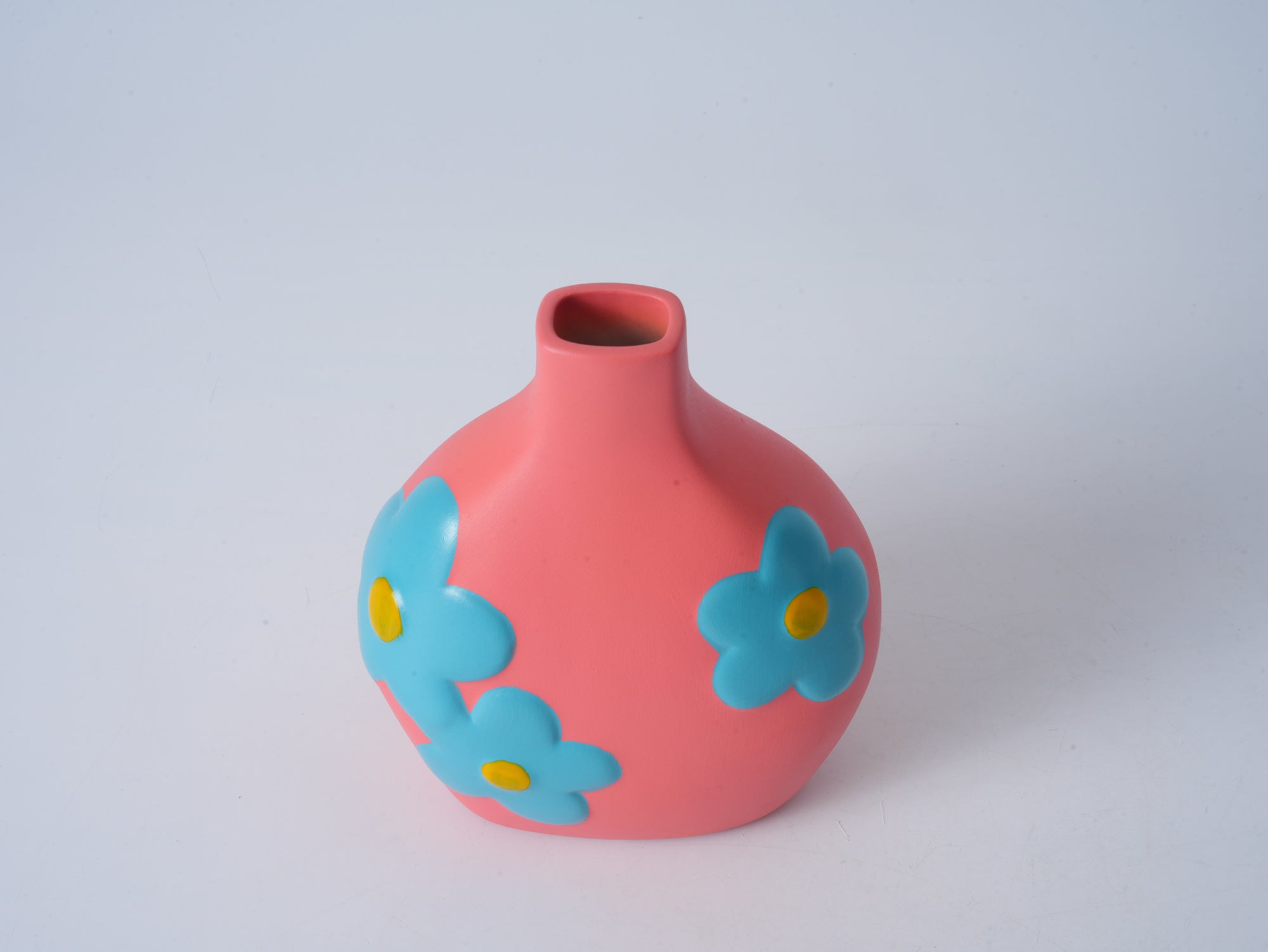 Hand-Painted Ceramic Vase, Rouge Pink