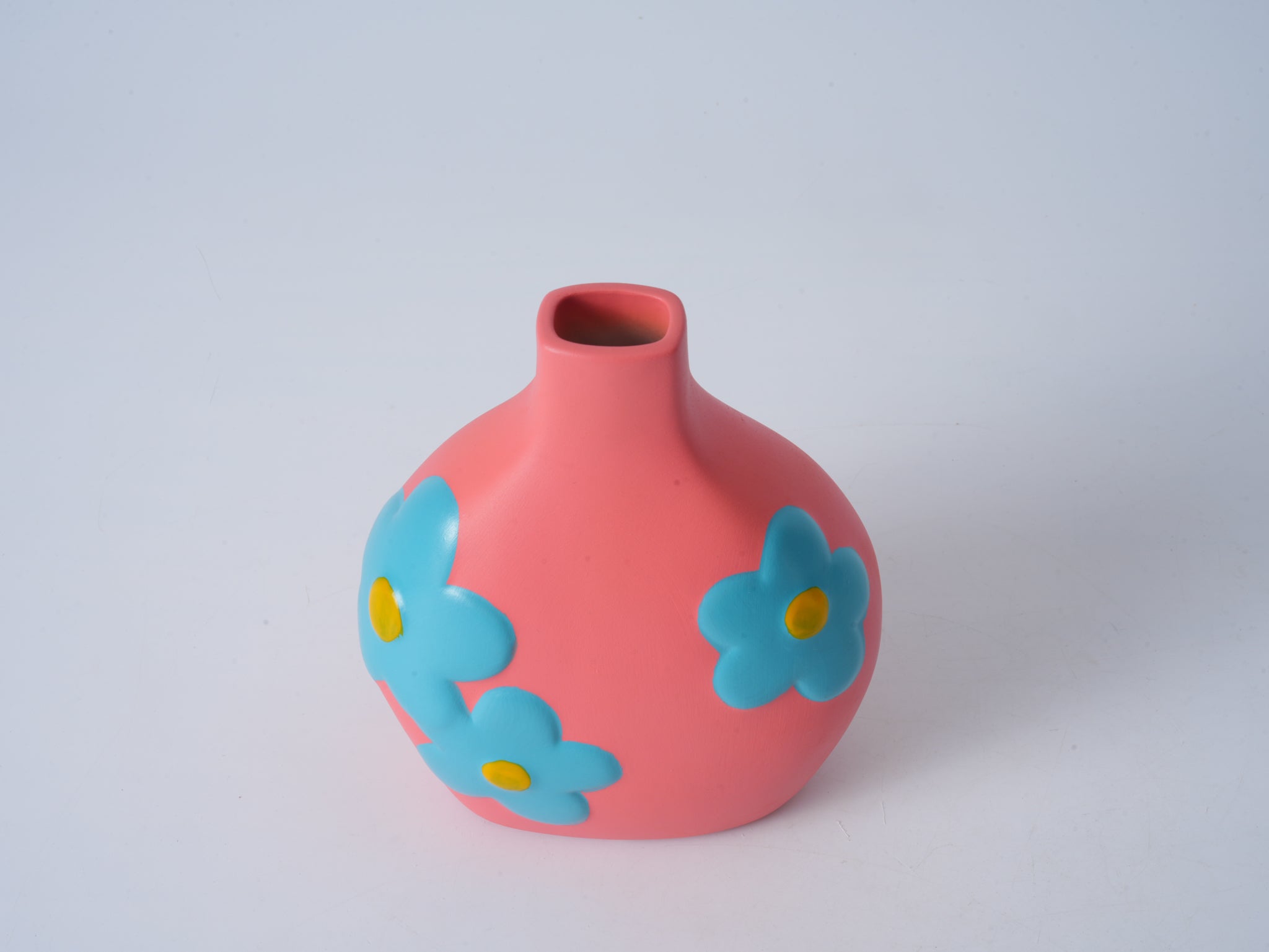 Hand-Painted Ceramic Vase, Rouge Pink