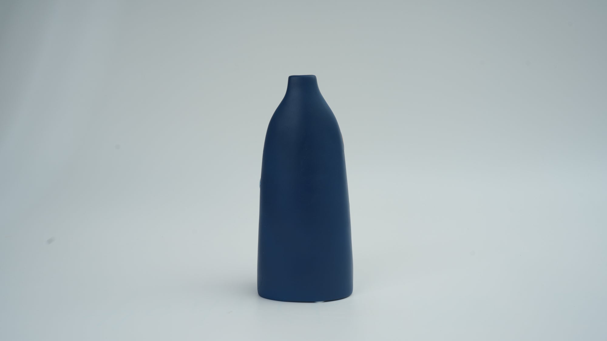 Hand-Painted Ceramic Vase, Peacock Blue