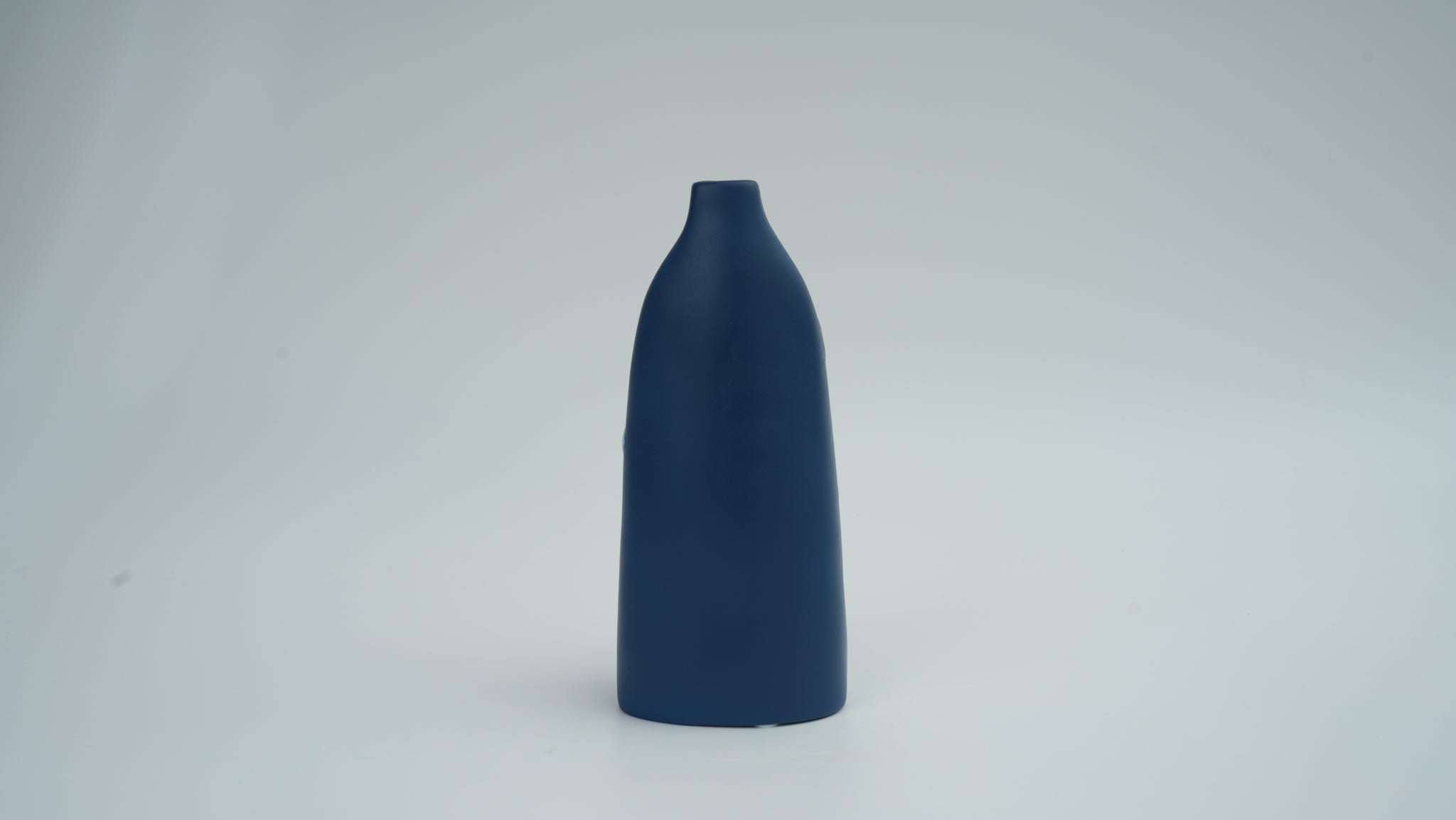 Hand-Painted Ceramic Vase, Peacock Blue