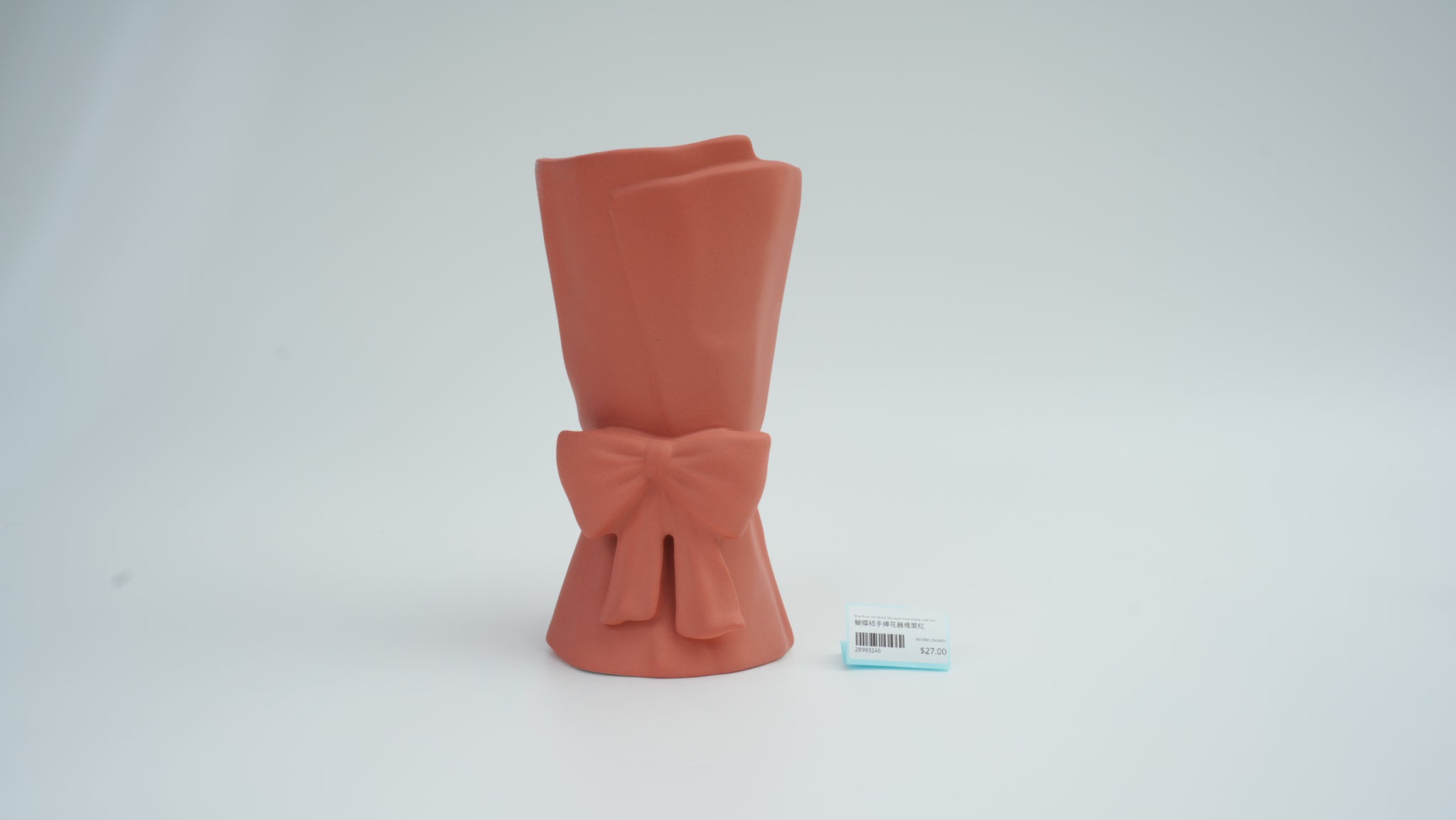 Bow Knot Hand-Held Flower Vase, Maple Red