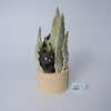 Hide-and-Seek Potted Plant Figurine (Black Cat)