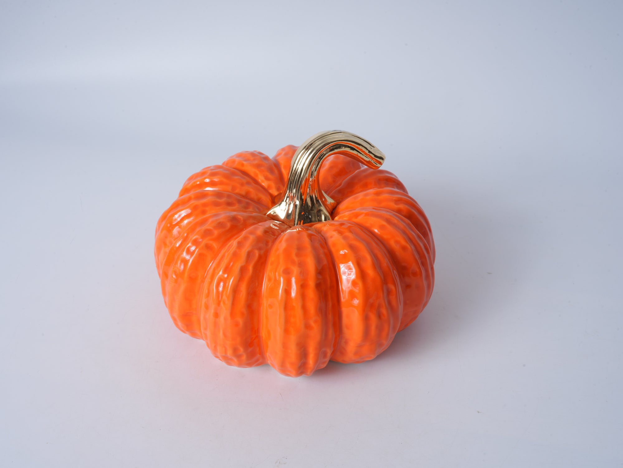 Orange Pumpkin Ceramic Figurine