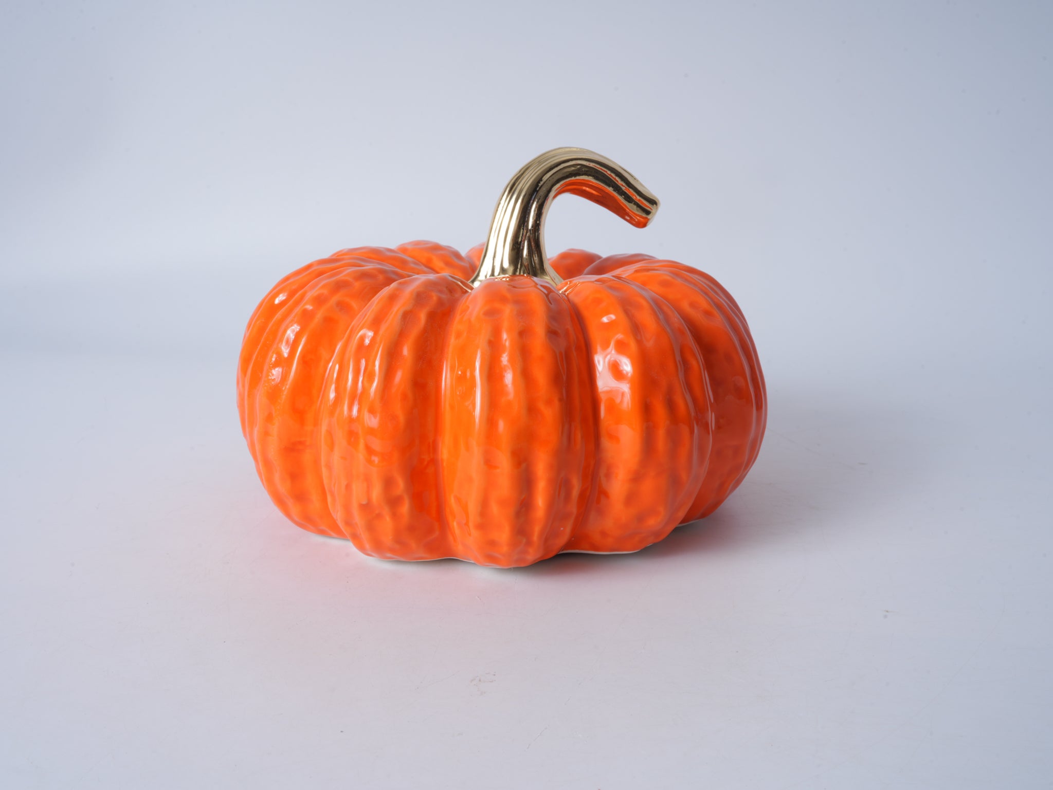 Orange Pumpkin Ceramic Figurine