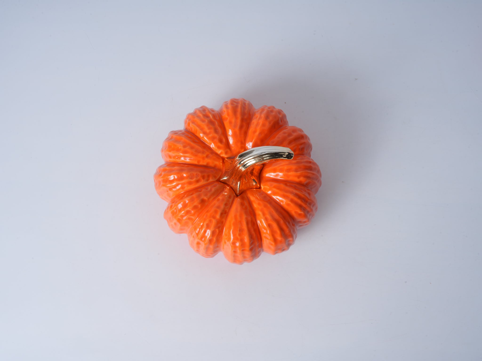 Orange Pumpkin Ceramic Figurine