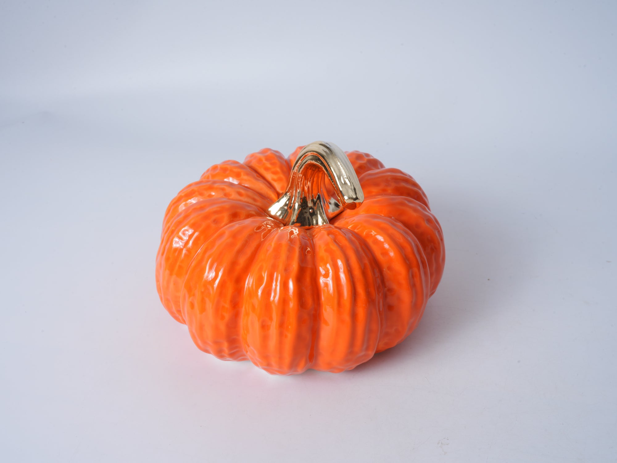 Orange Pumpkin Ceramic Figurine