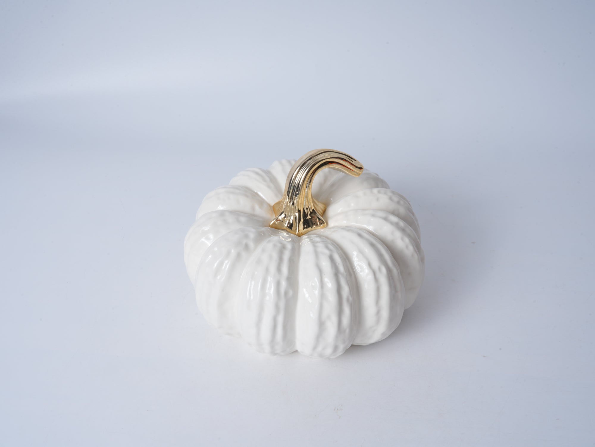 White Pumpkin Ceramic Figurine