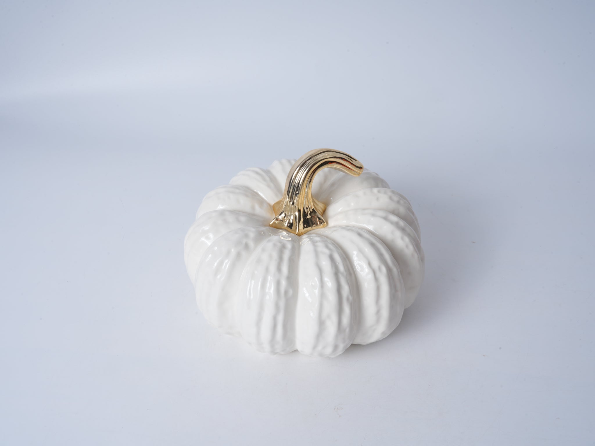 White Pumpkin Ceramic Figurine