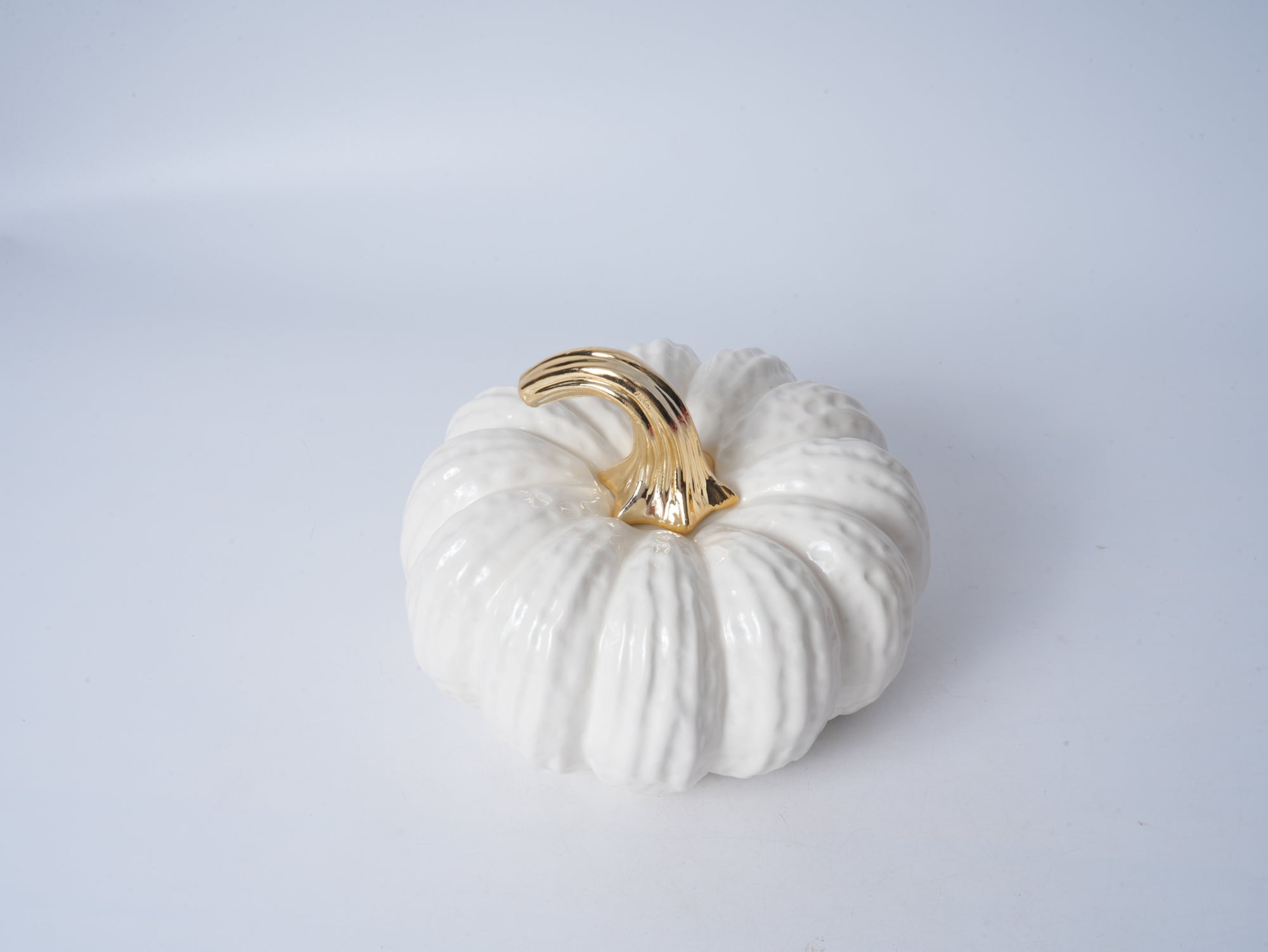 White Pumpkin Ceramic Figurine