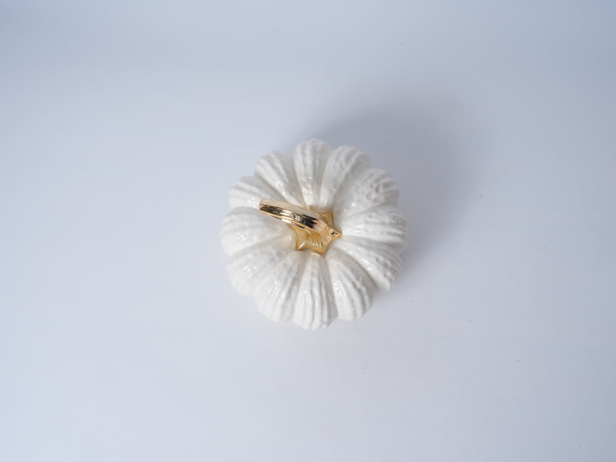 White Pumpkin Ceramic Figurine