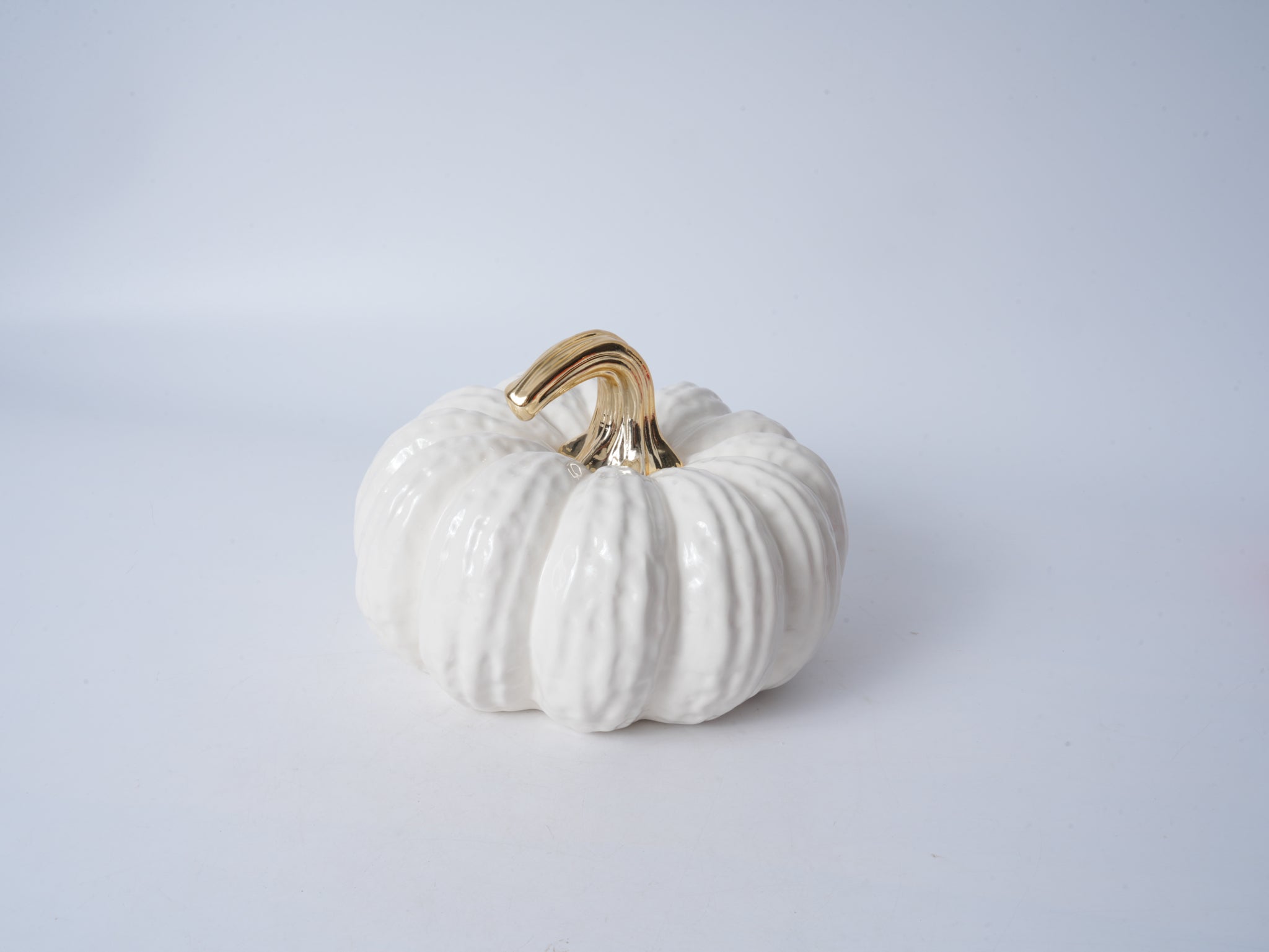 White Pumpkin Ceramic Figurine