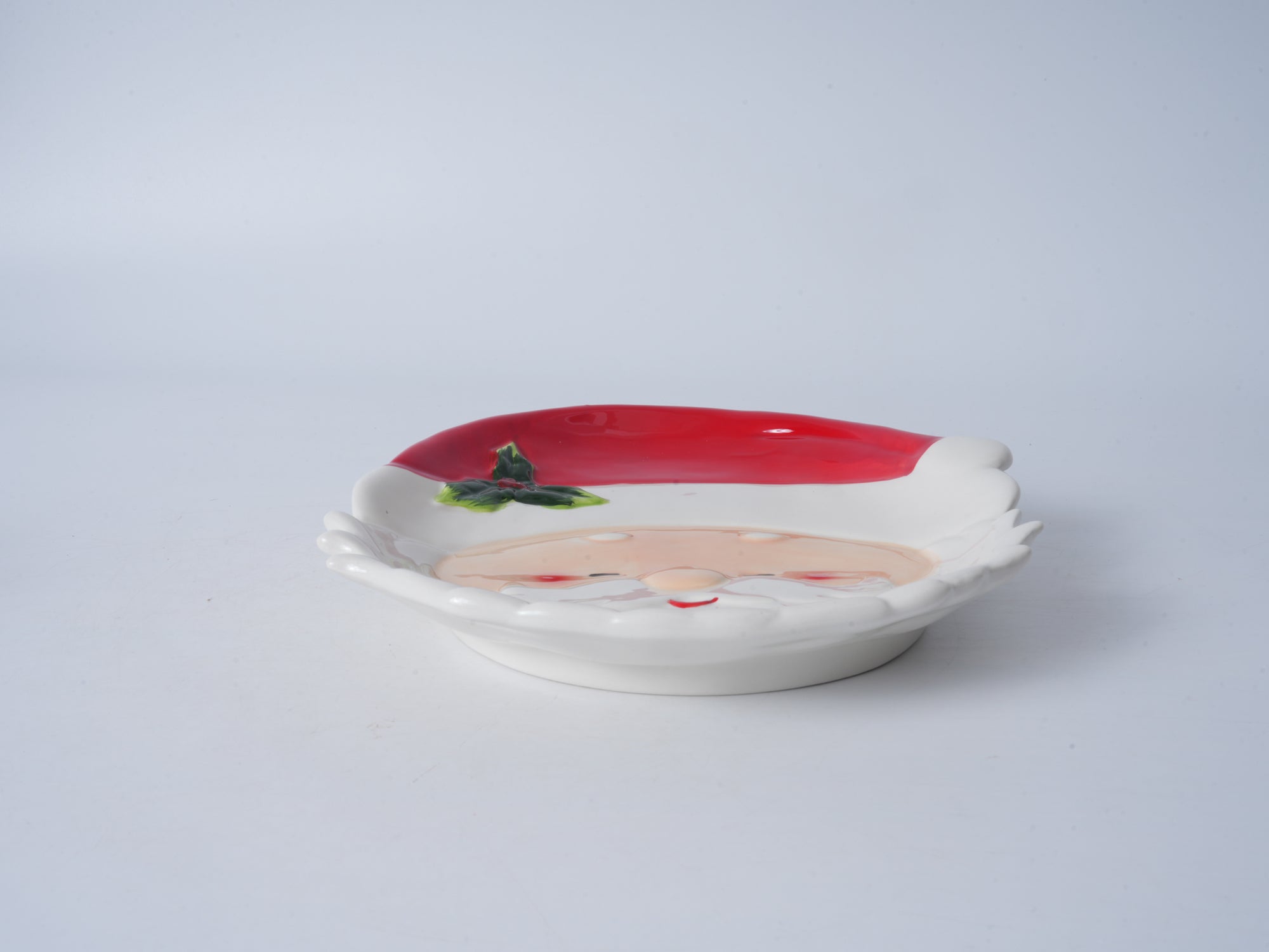 Santa Claus Ceramic Plate - White