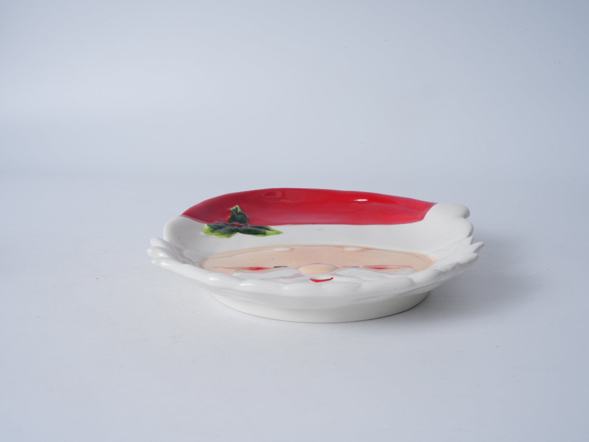 Santa Claus Ceramic Plate - White