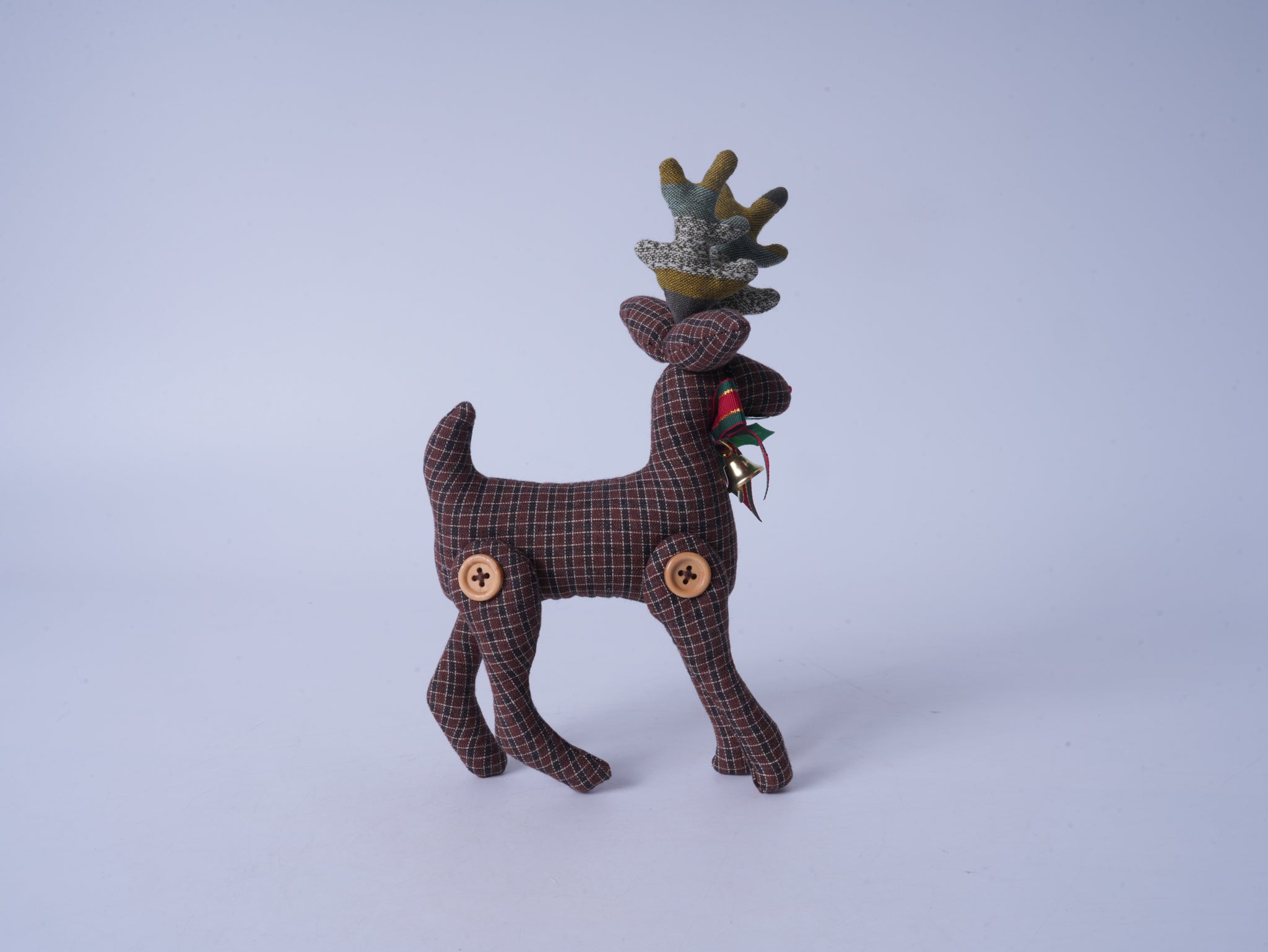 Brown Christmas Reindeer Fabric Figurine