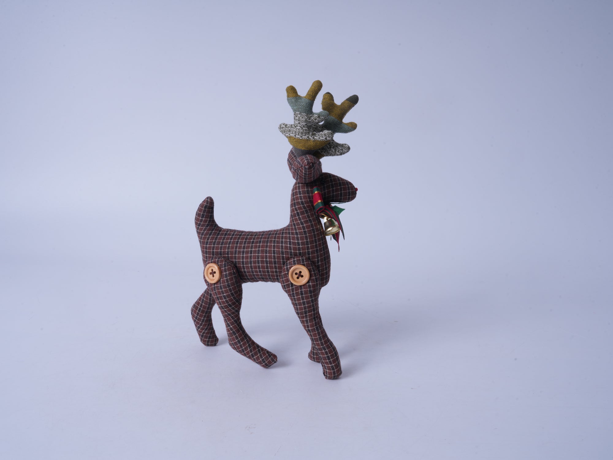 Brown Christmas Reindeer Fabric Figurine