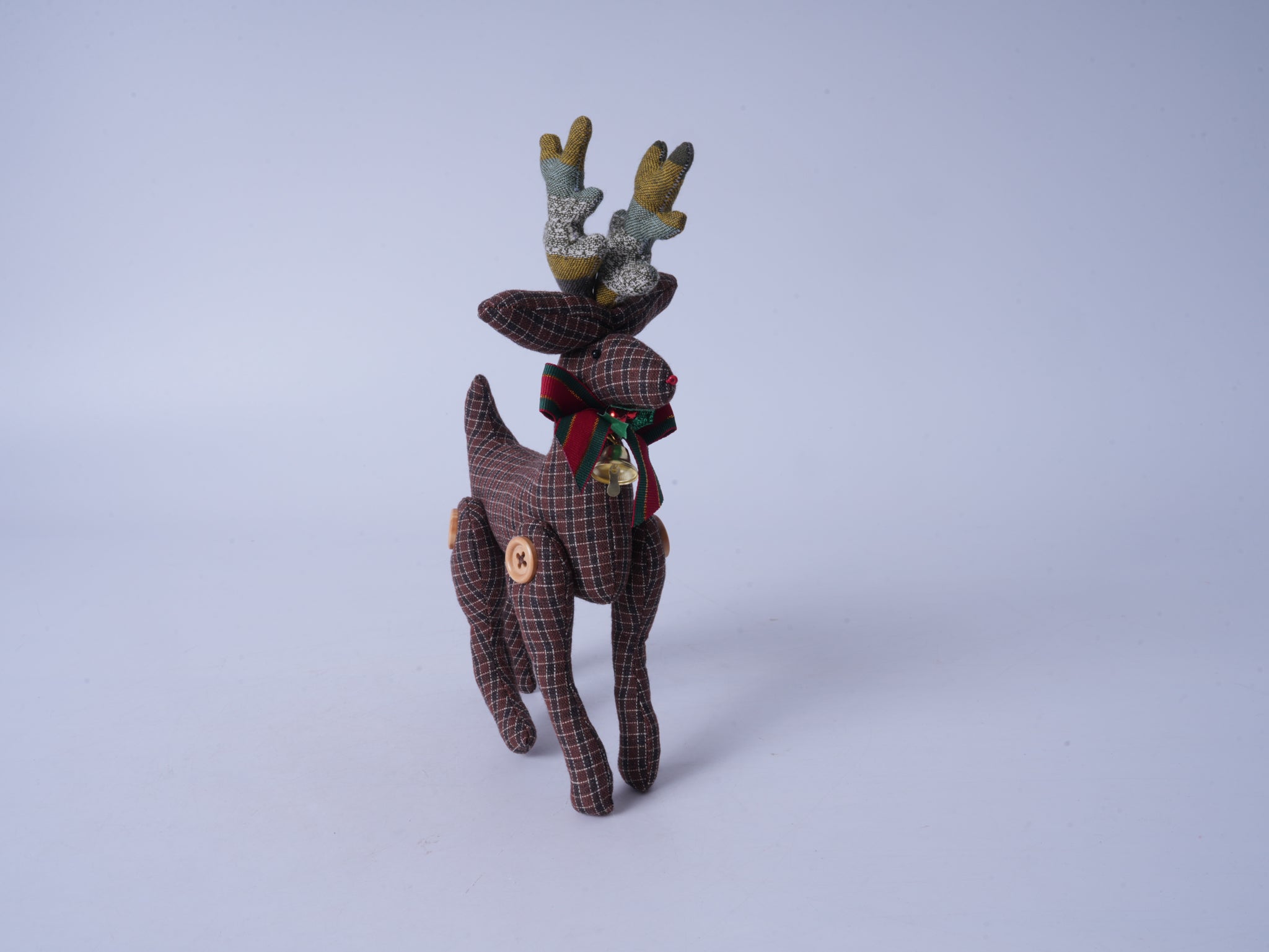 Brown Christmas Reindeer Fabric Figurine