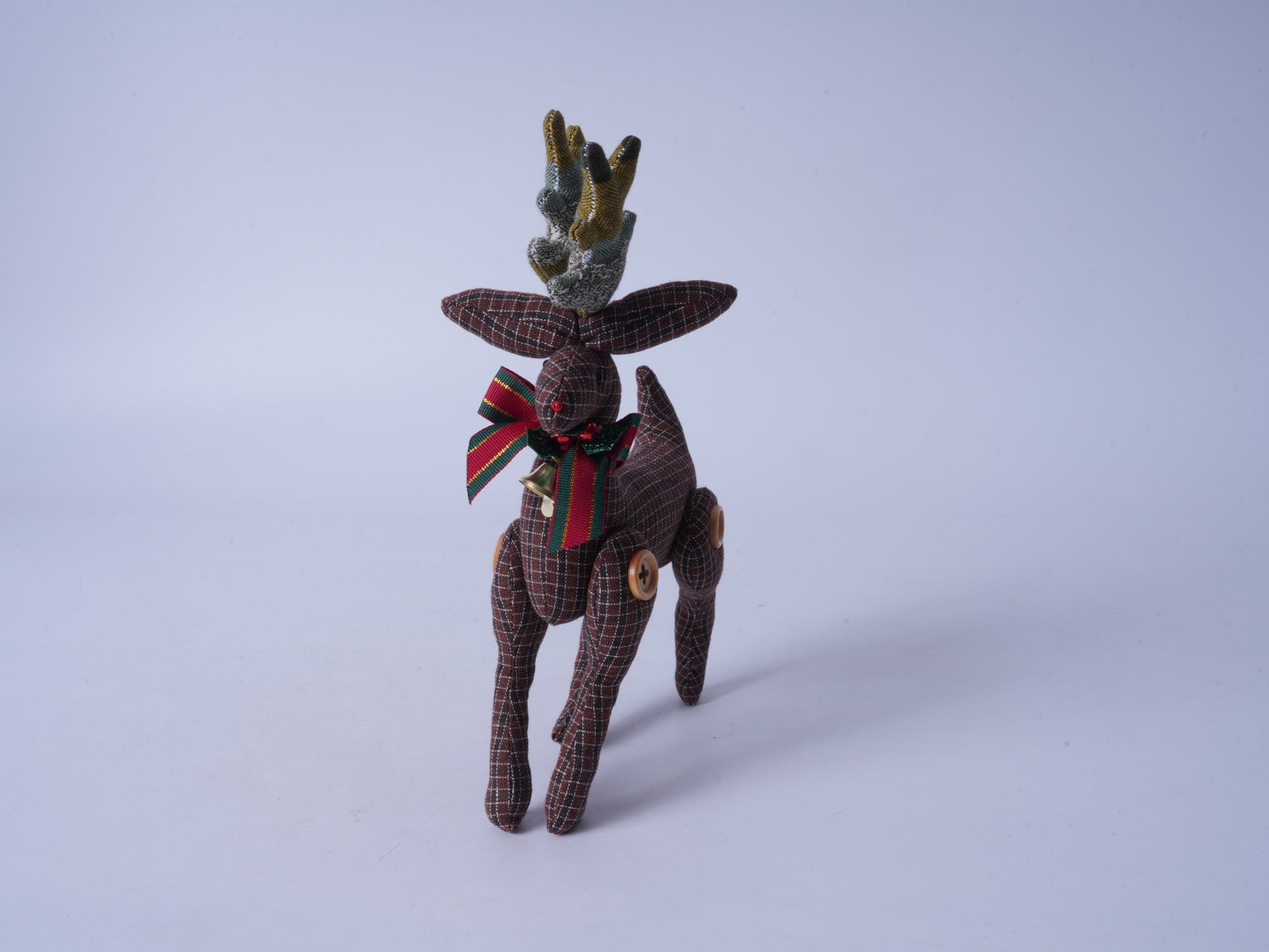 Brown Christmas Reindeer Fabric Figurine