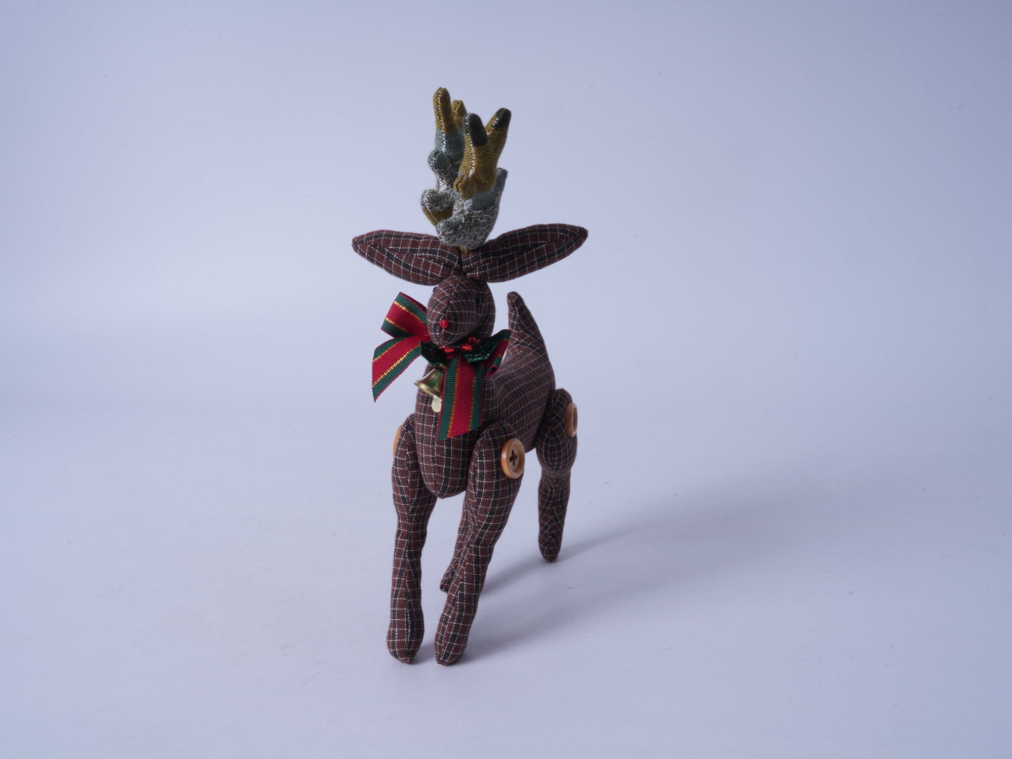 Brown Christmas Reindeer Fabric Figurine