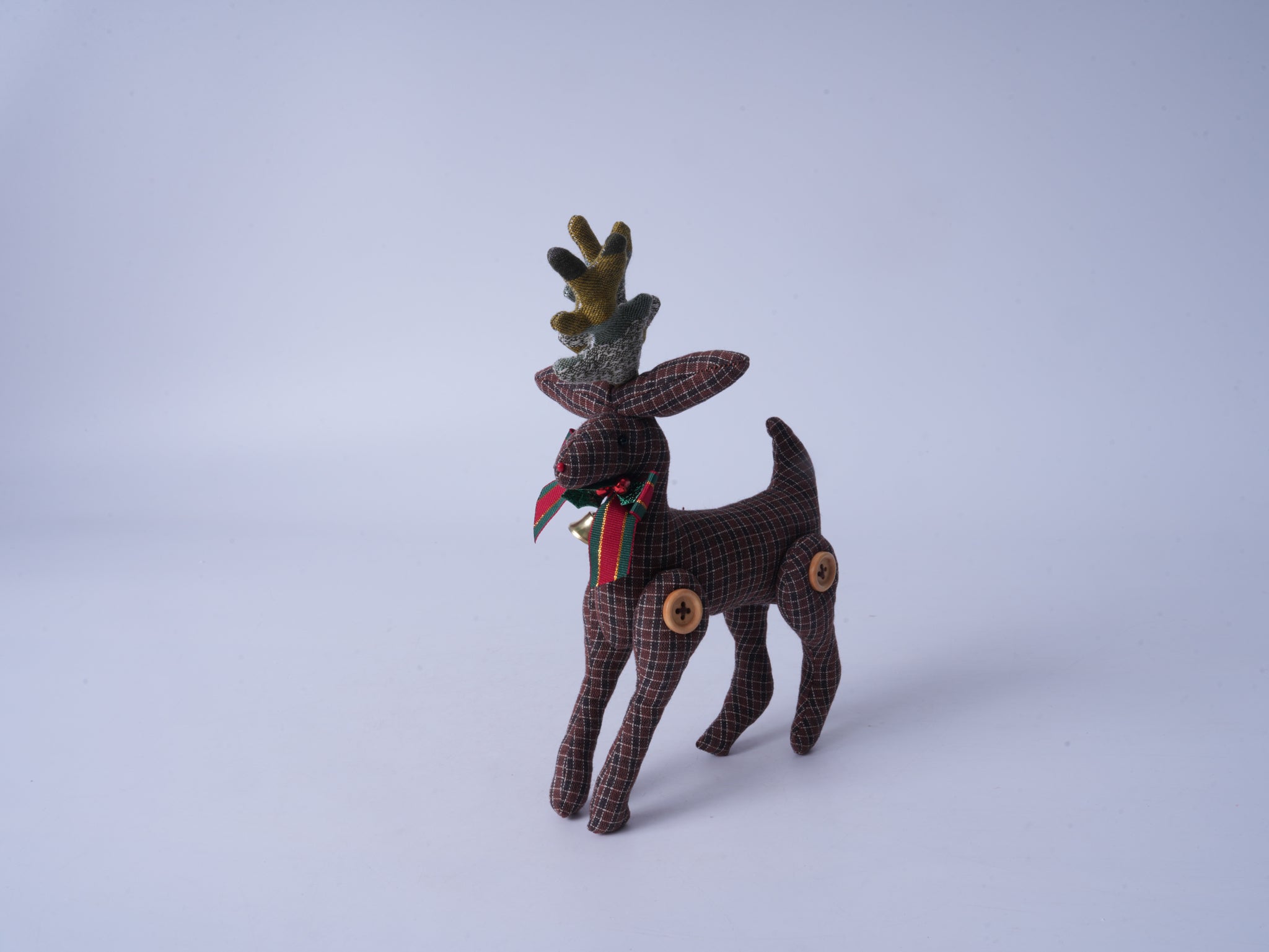 Brown Christmas Reindeer Fabric Figurine
