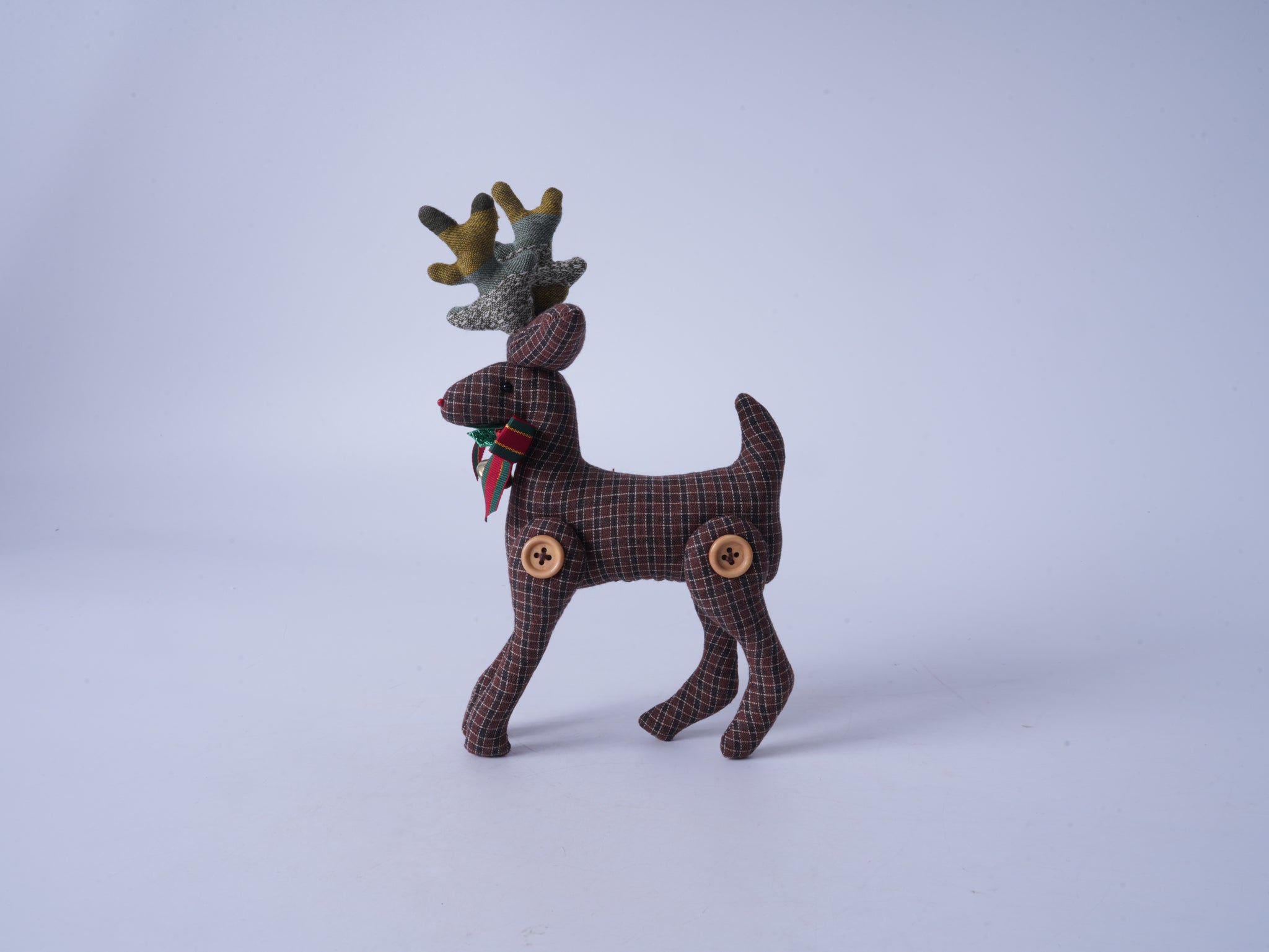 Brown Christmas Reindeer Fabric Figurine