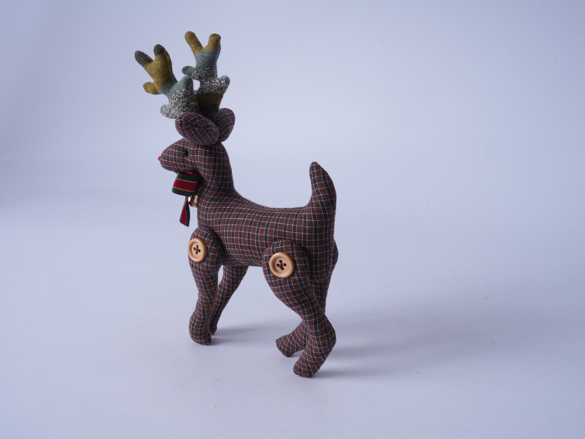 Brown Christmas Reindeer Fabric Figurine