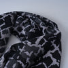 Black White Satin Long Scarf