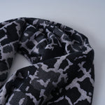Black White Satin Long Scarf