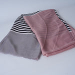 Blue Pink Satin Long Scarf