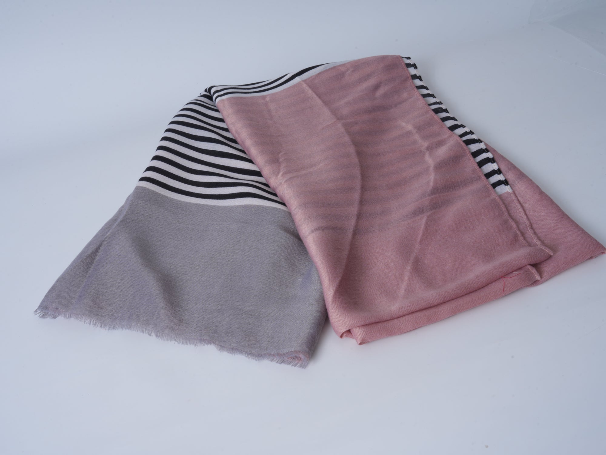 Blue Pink Satin Long Scarf