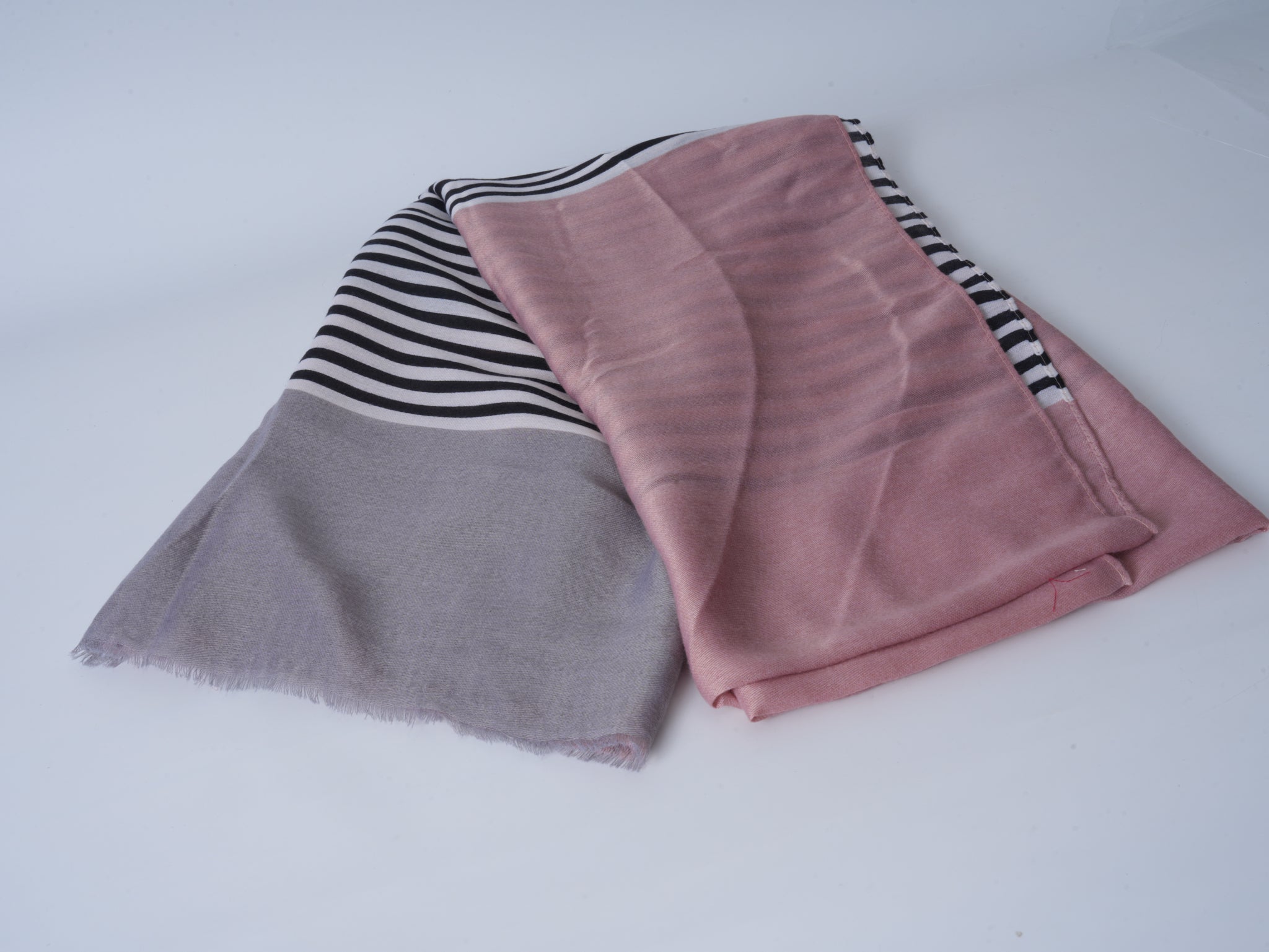 Blue Pink Satin Long Scarf