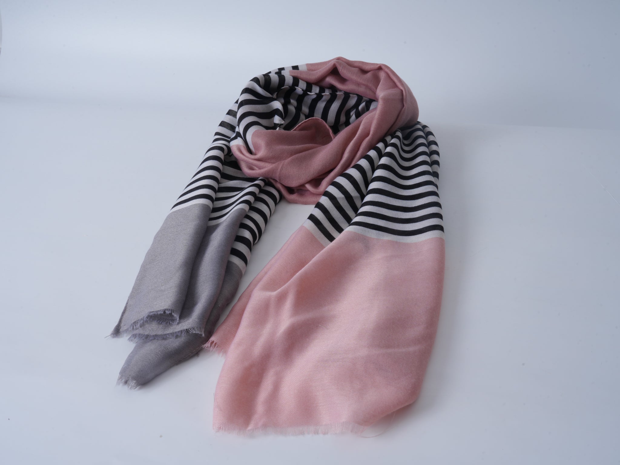 Blue Pink Satin Long Scarf