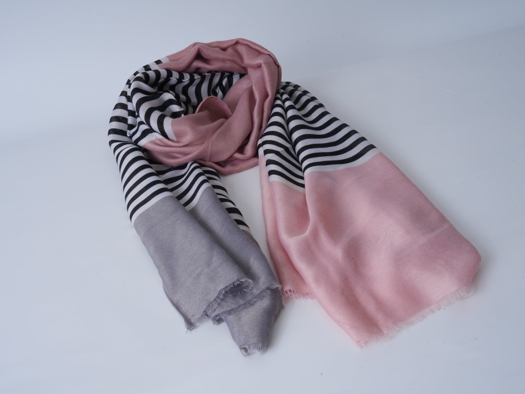 Blue Pink Satin Long Scarf