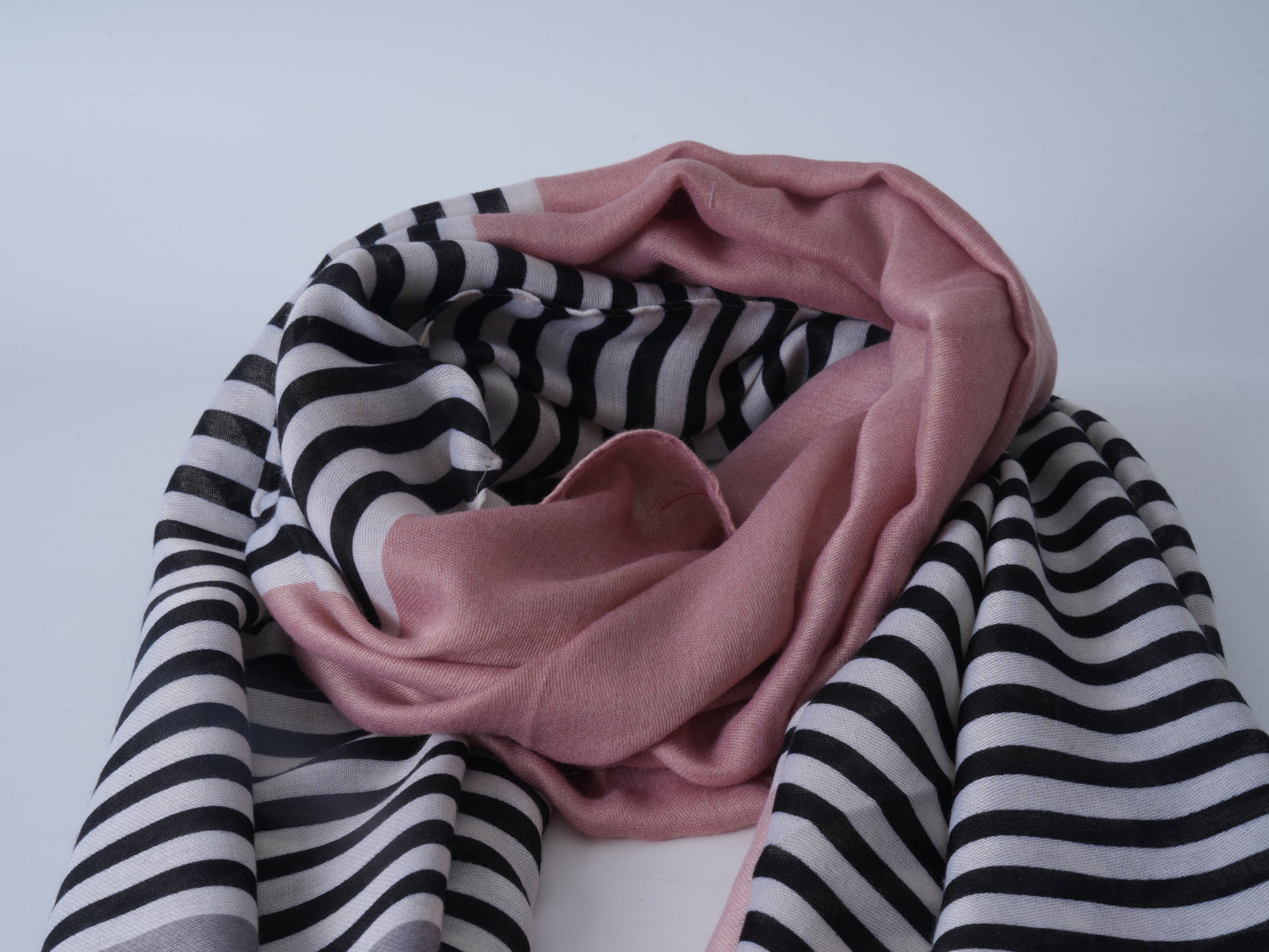 Blue Pink Satin Long Scarf