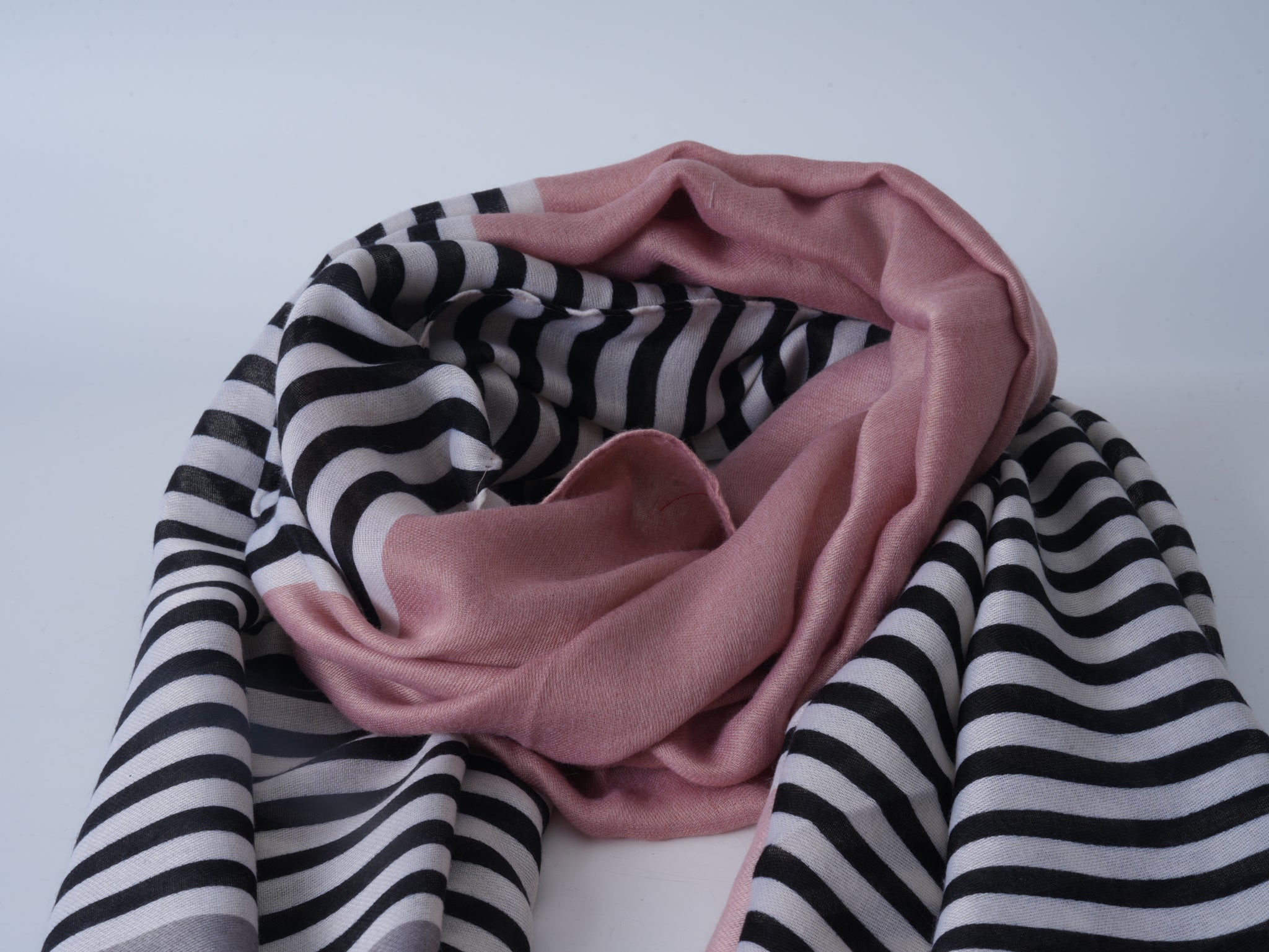 Blue Pink Satin Long Scarf